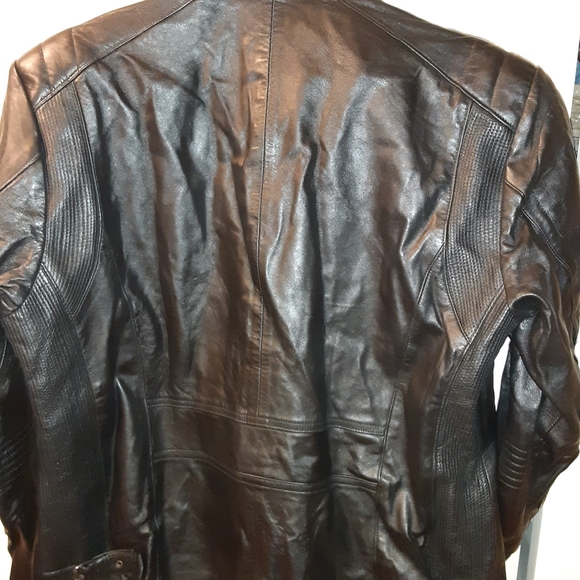 NWOT Men's Black Leather Jacket - Picture 7 of 12